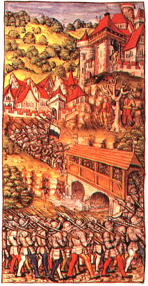 Rothenburg wird 1386 genommen (Luzerner Schilling)
