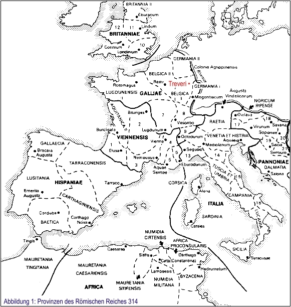 Kartenskizze Eropass um das Jahr 314